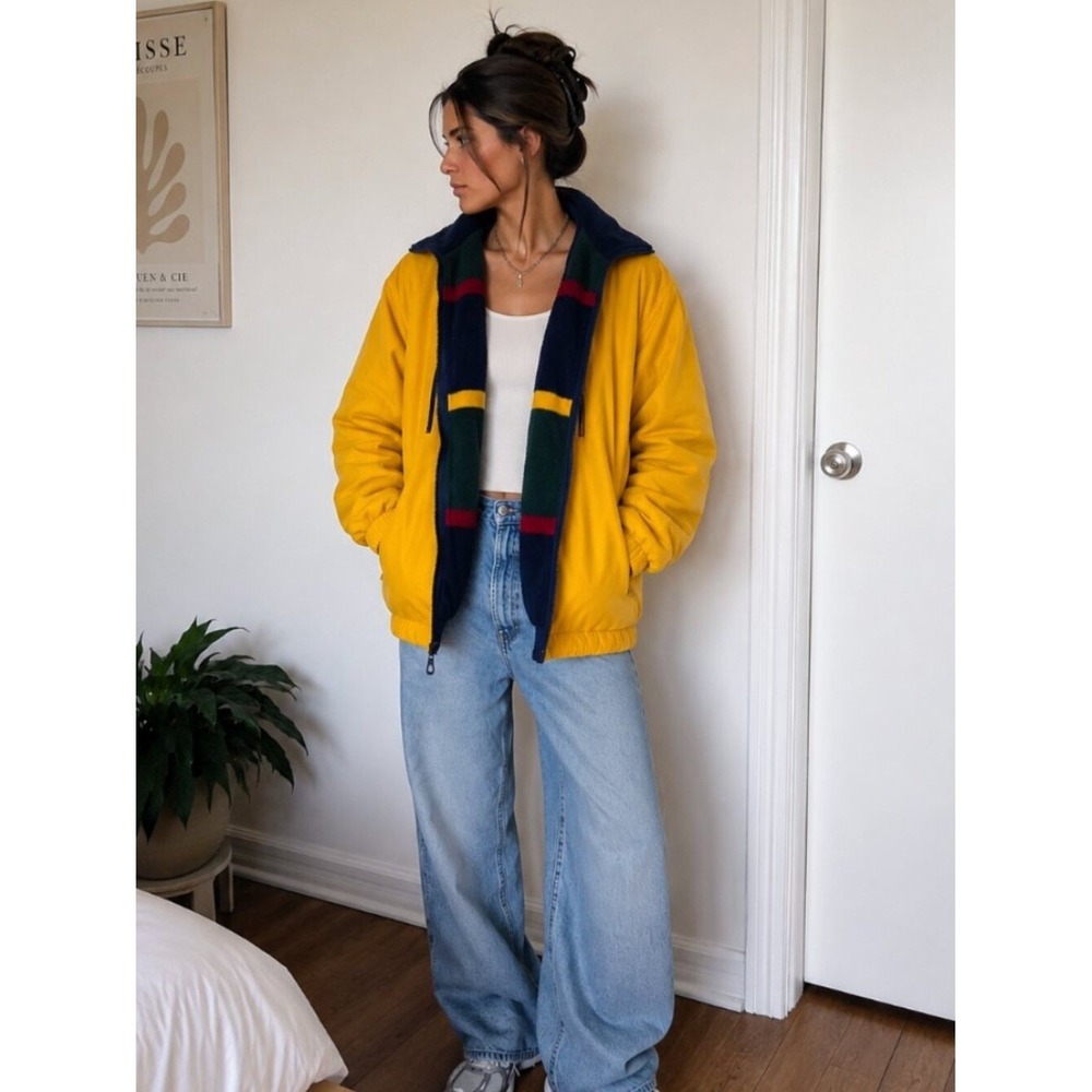 Dunbrooke Sport Glacier Bay Jacket Yellow Ripstop Fleece Vintage Y2K - Large - Picture 4 of 15